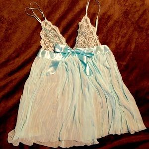Victoria’s Secret blue pleated babydoll lingerie